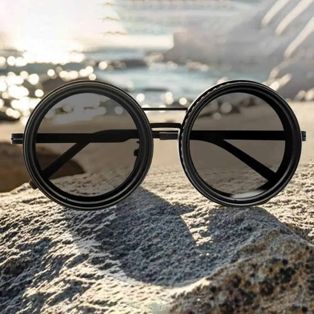 Round Polarized Sunglasses ND Filter Tech Infinity Dimming Glasses