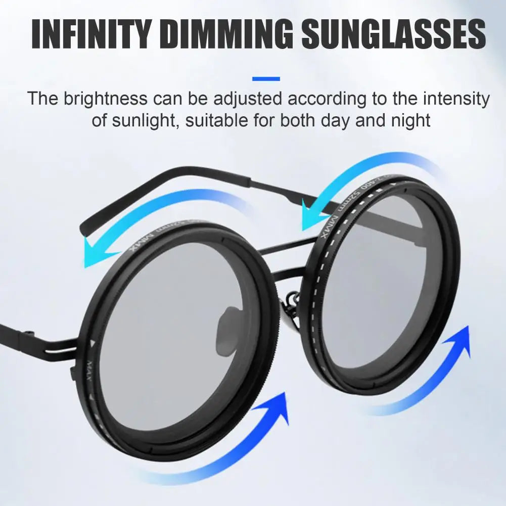 Round Polarized Sunglasses ND Filter Tech Infinity Dimming Glasses