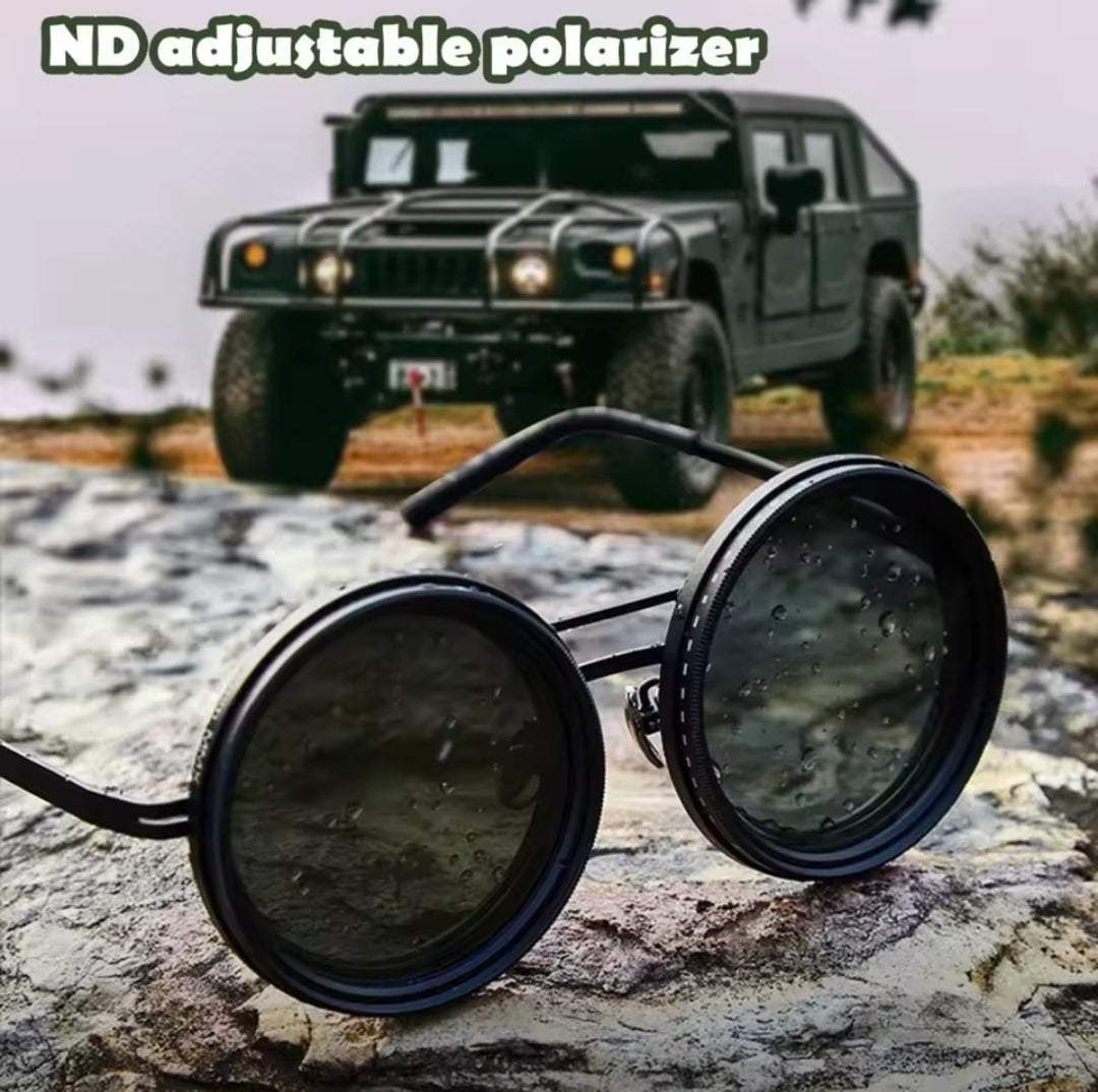 Round Polarized Sunglasses ND Filter Tech Infinity Dimming Glasses